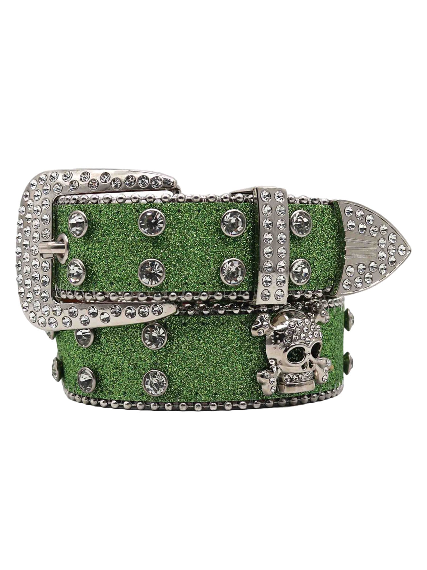 Thesupermade Rhinestone Skull Belt - 1668