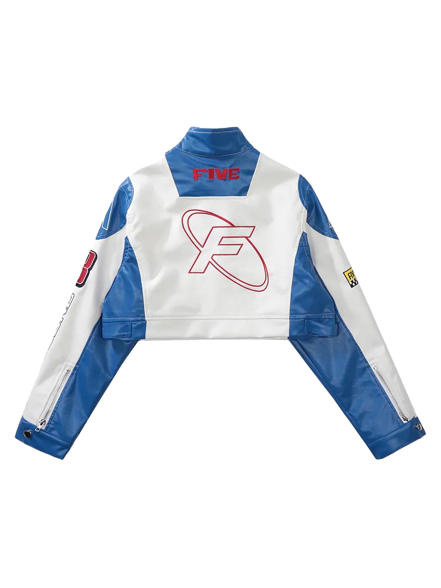 Badge Short PU Leather Racing Jacket | Thesupermade®