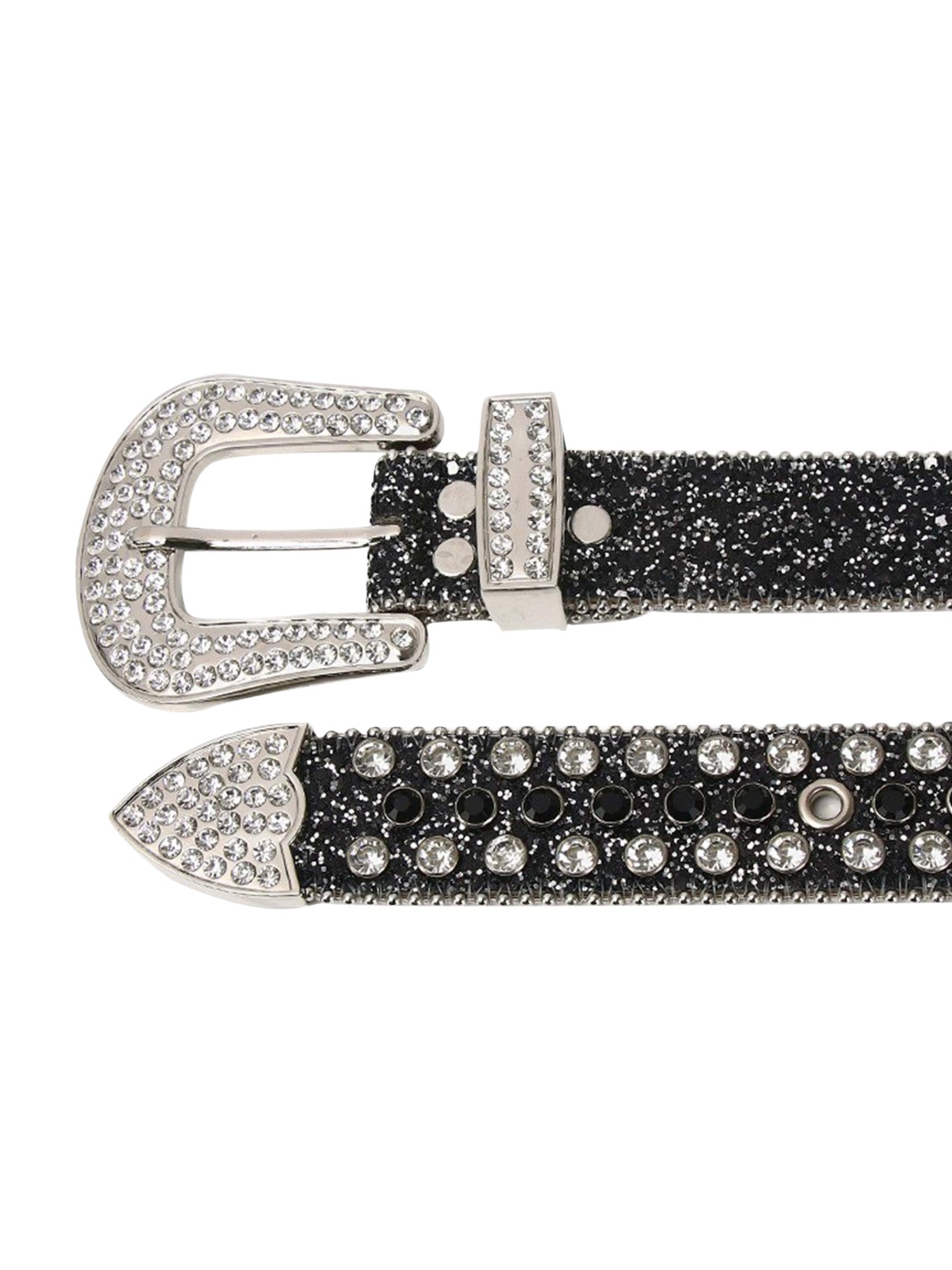 Thesupermade Studded Rhinestone Hip Hop Belt - 1691