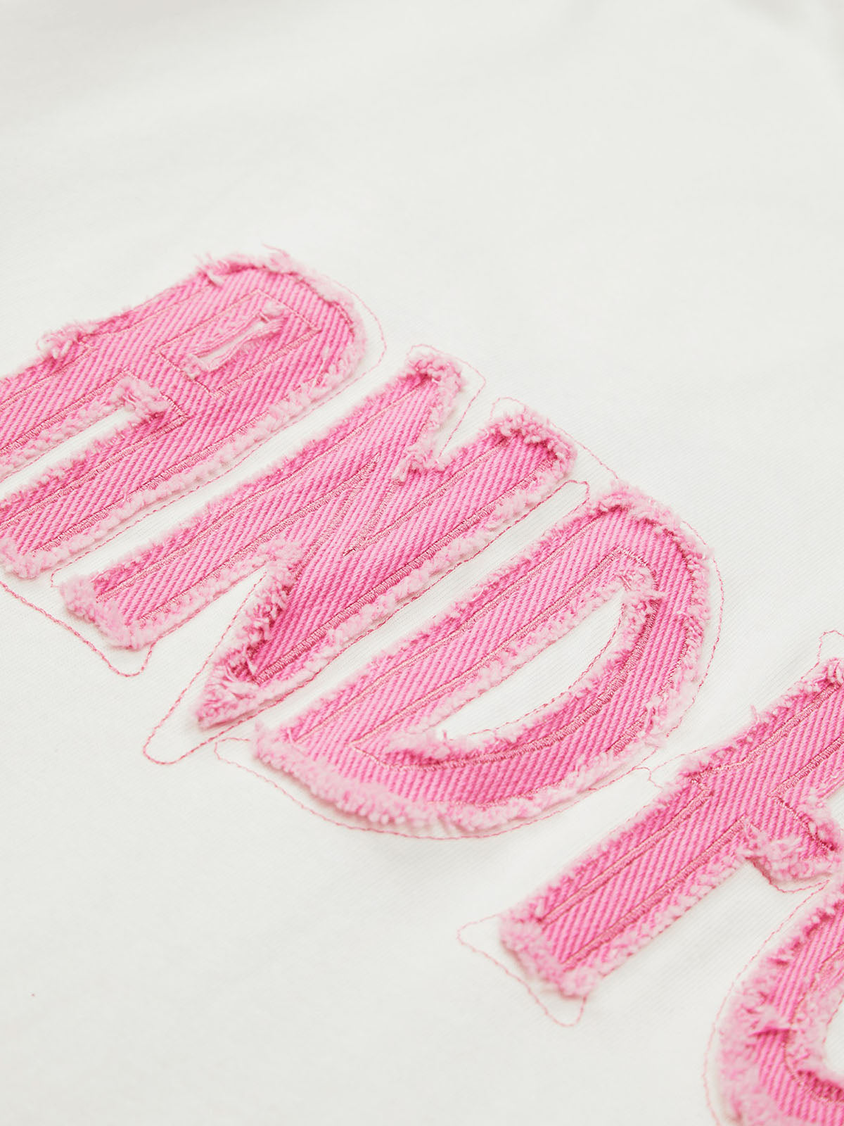 Thesupermade Pink Letter Applique Street Rap T-shirt - 2145