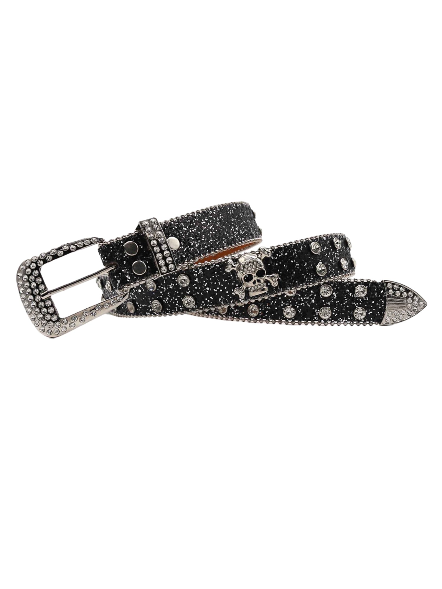 Thesupermade Rhinestone Skull Belt - 1668