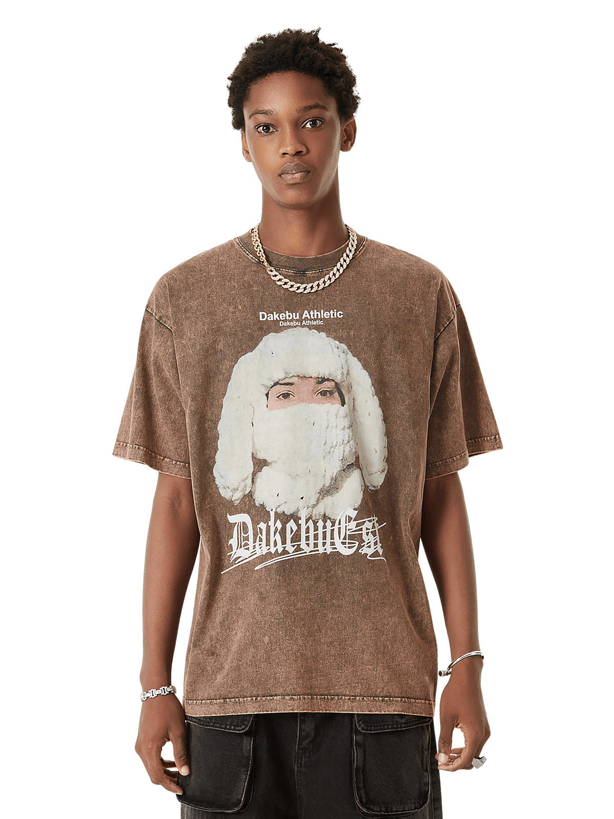 Thesupermade Portrait Washed Distressed Street Rap T-shirt