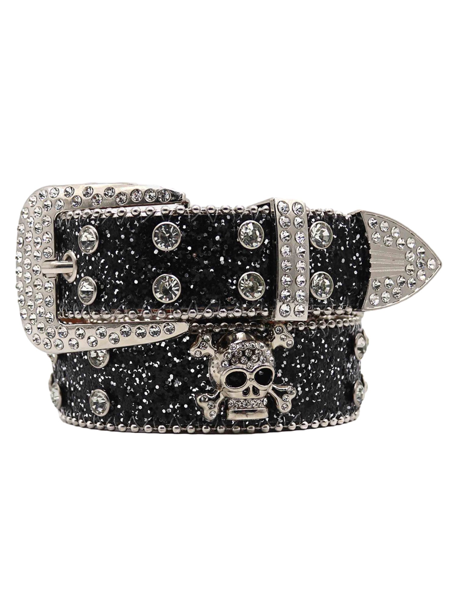 Thesupermade Rhinestone Skull Belt - 1668