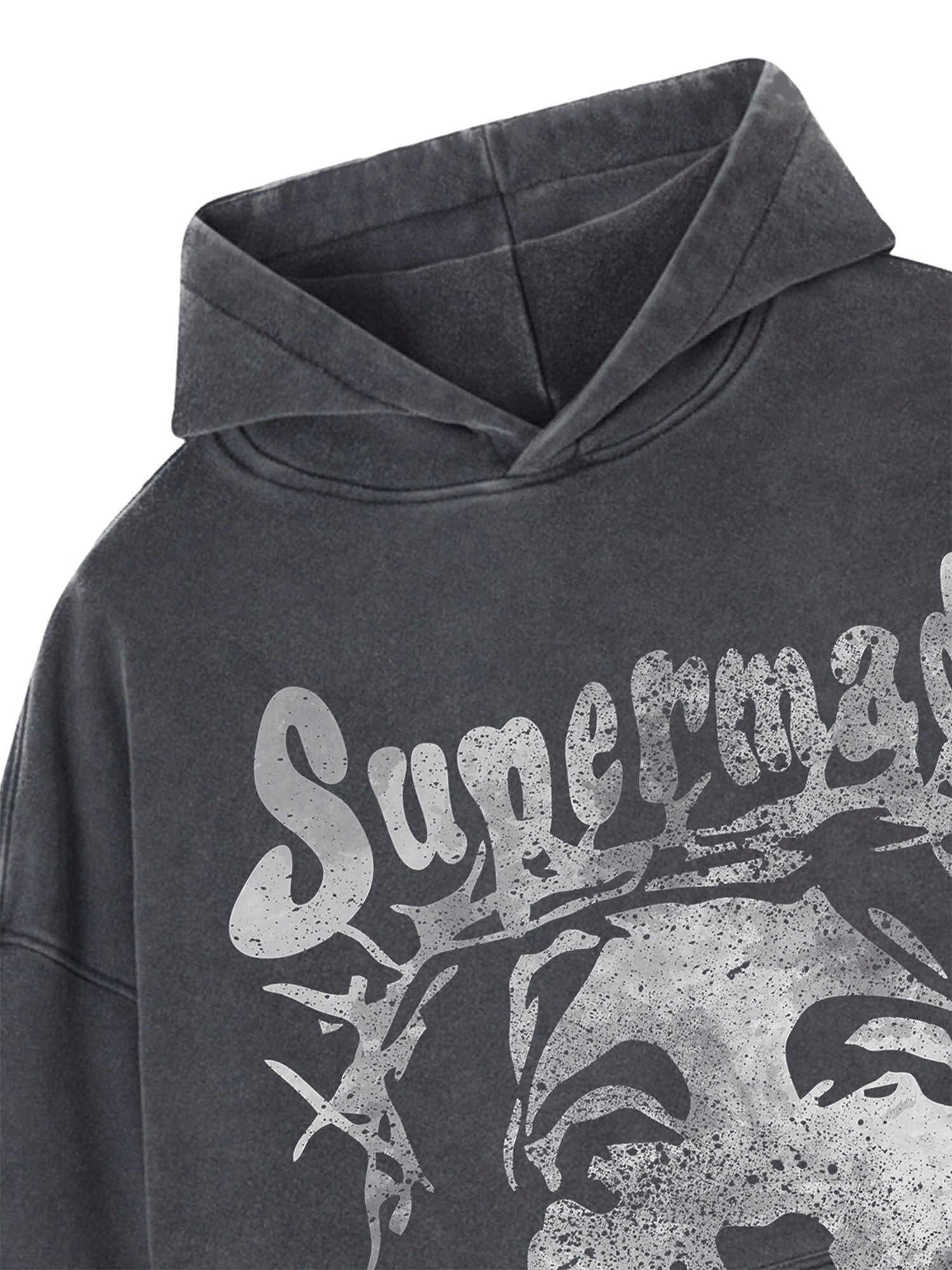 Thesupermade Heavy Duty Washed Jesus Graphic Hoodie - 1973