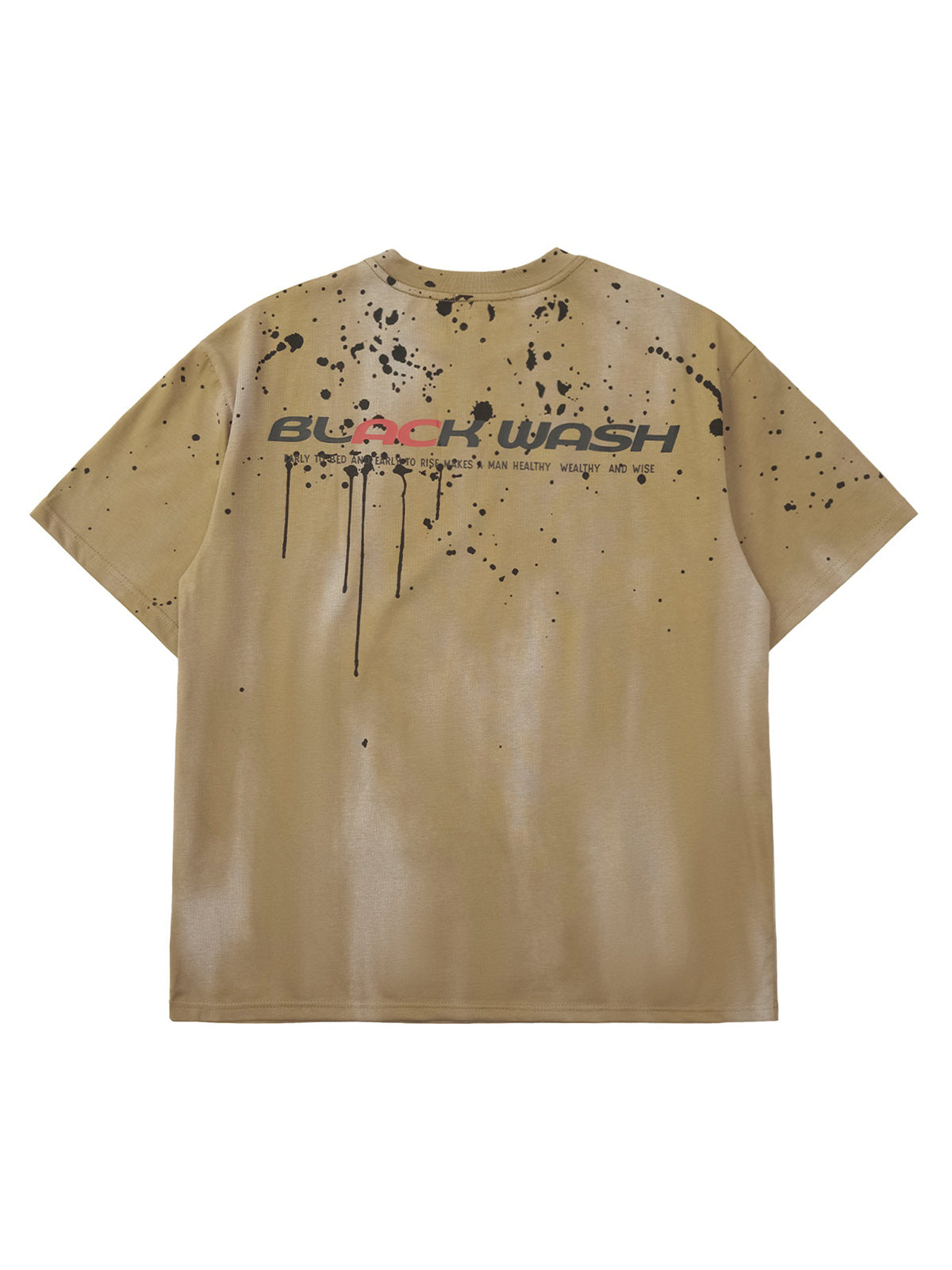 Thesupermade Retro Washed Ink Graffiti Street Rap T-Shirt