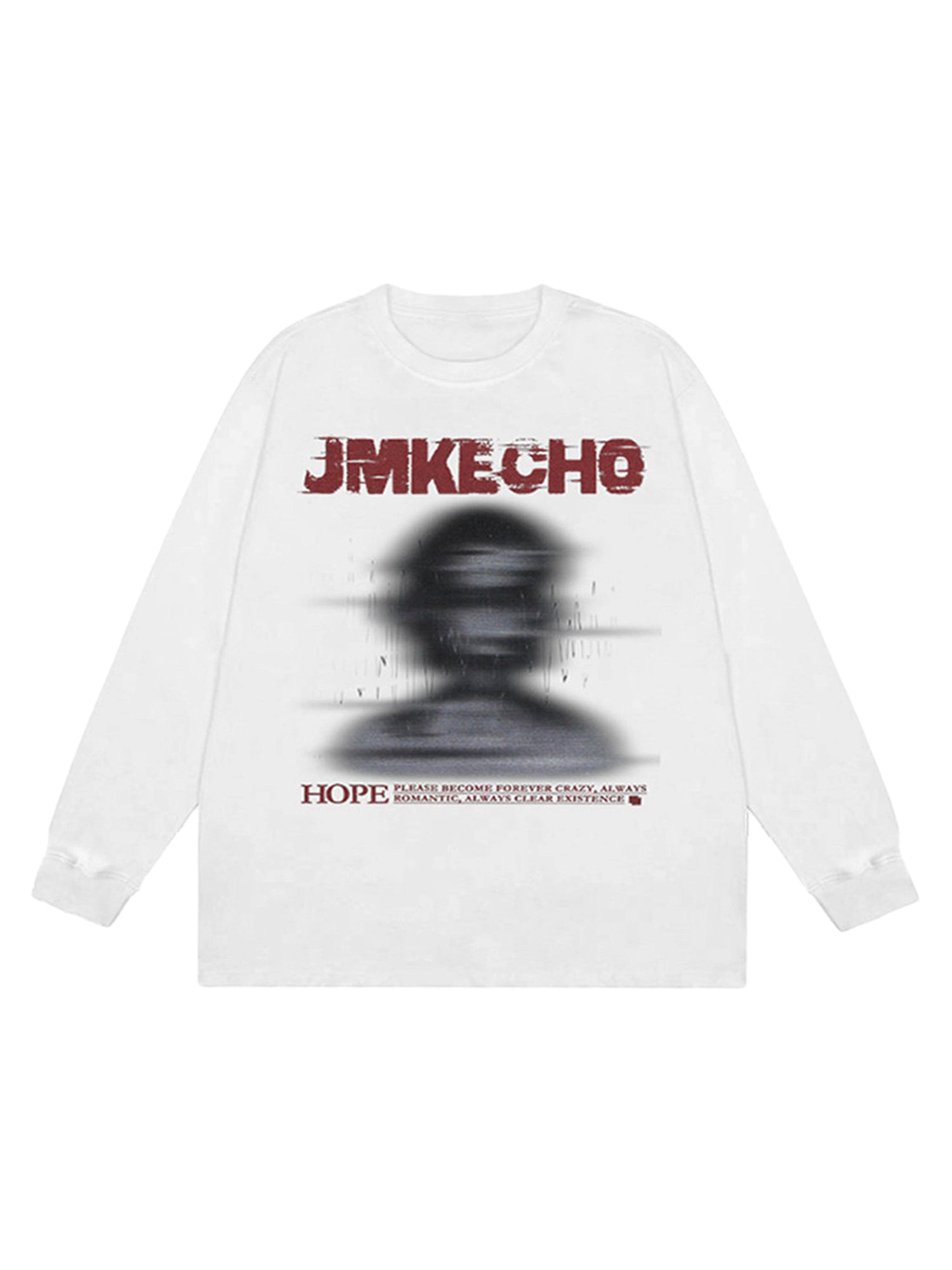 Thesupermade Blurred Silhouette Print Long Sleeve T-shirt