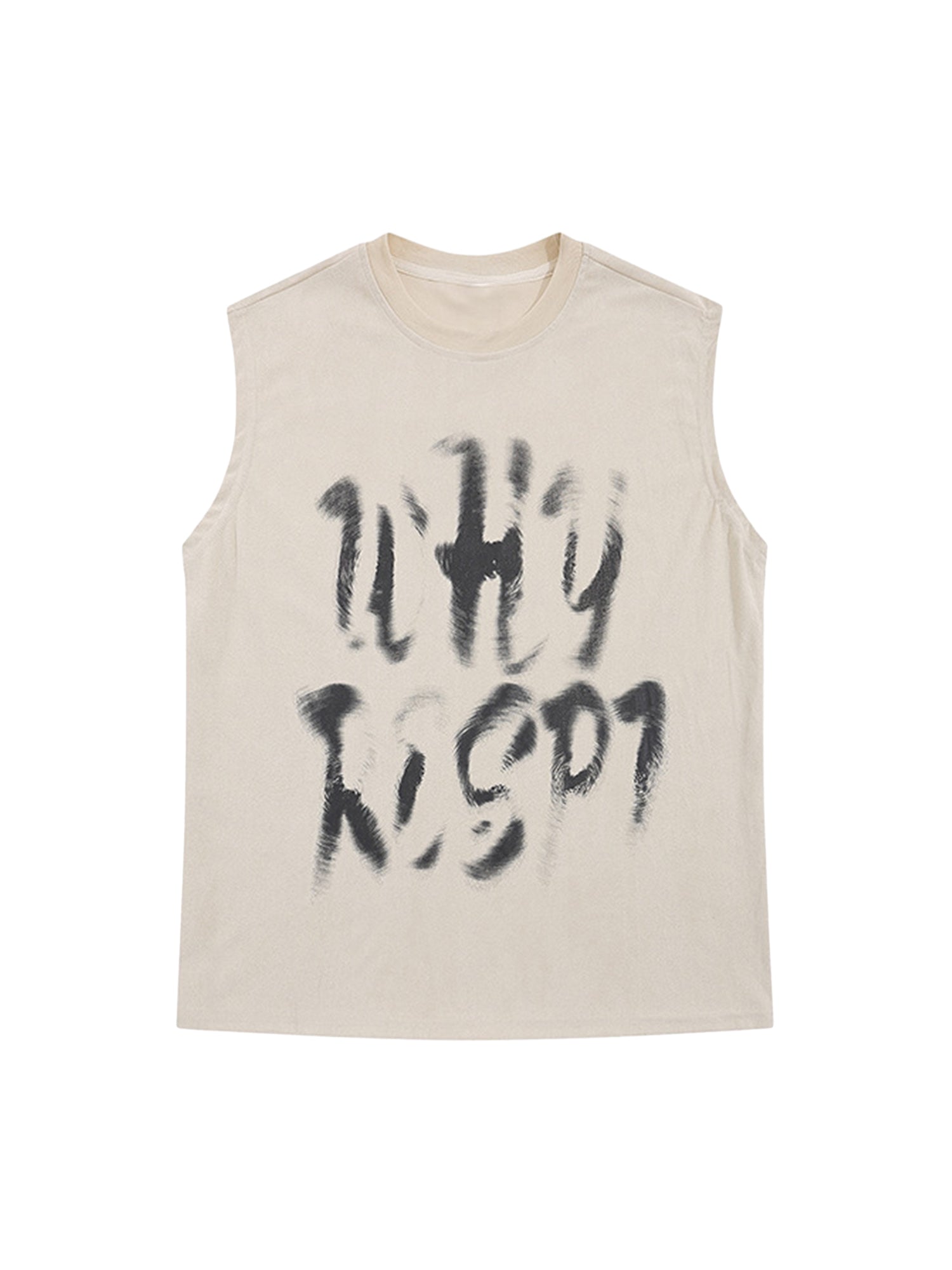 Thesupermade Retro Hip Hop Abstract Letter Print Vests