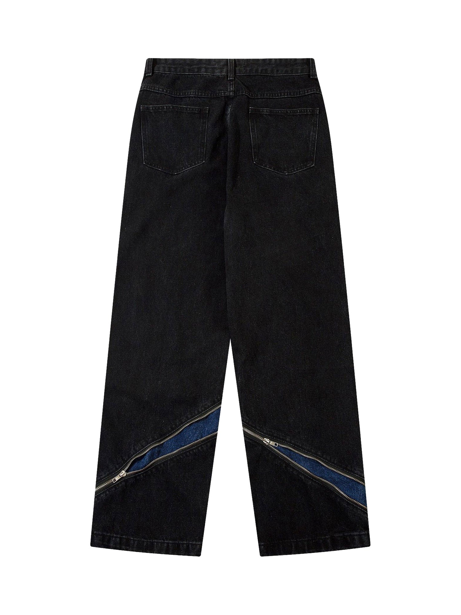 High Street Zipper Design Washed Jeans