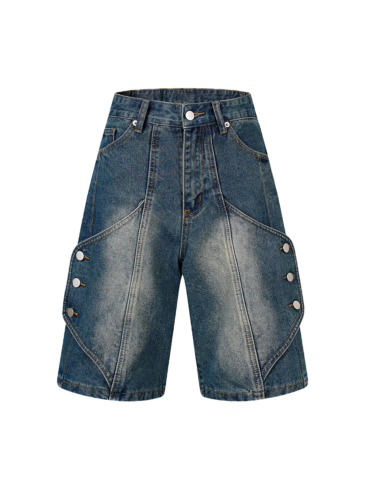 Thesupermade High Street Washed Distressed Denim Shorts