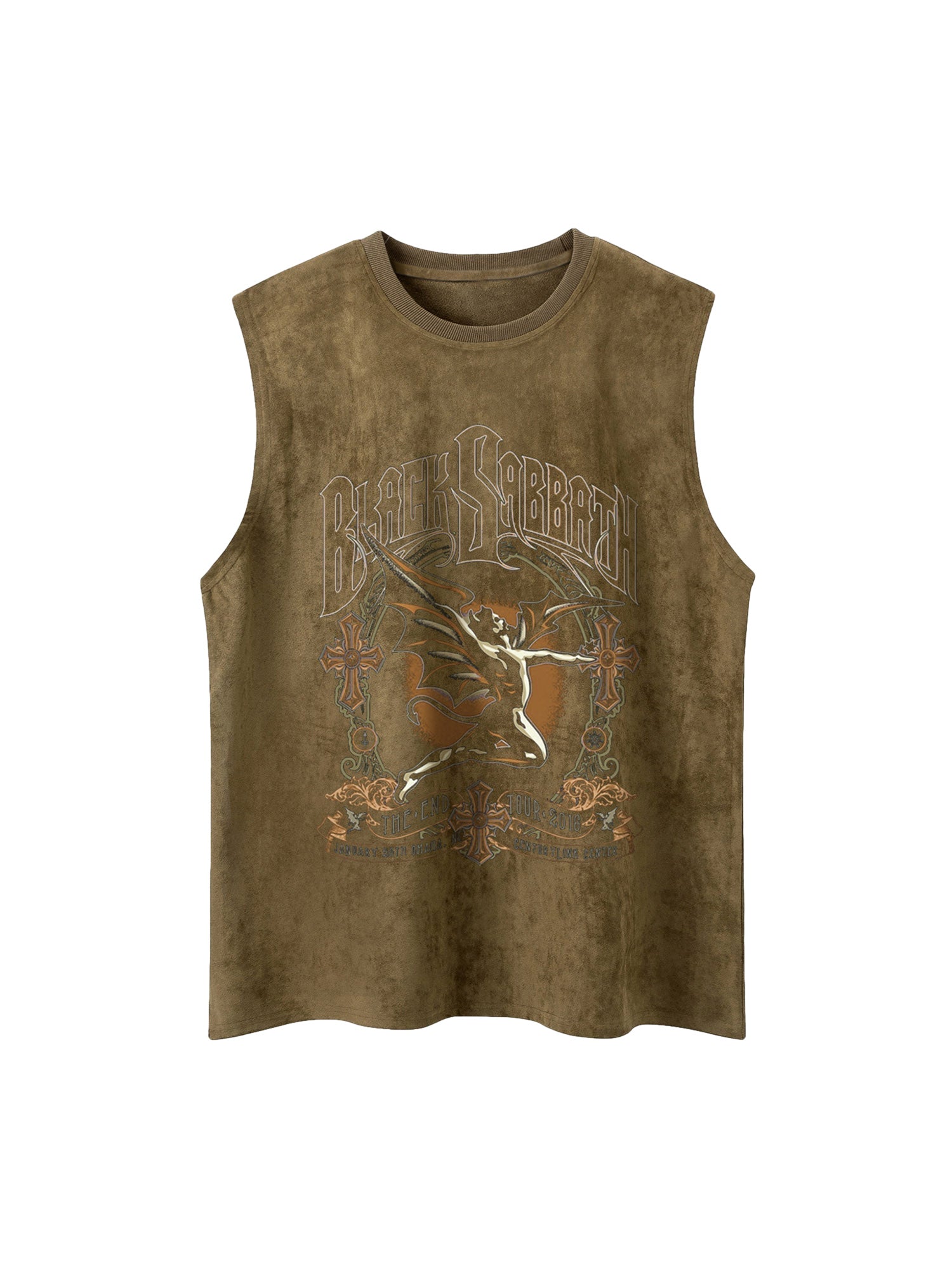 Thesupermade Printed Crew Neck Casual Vest