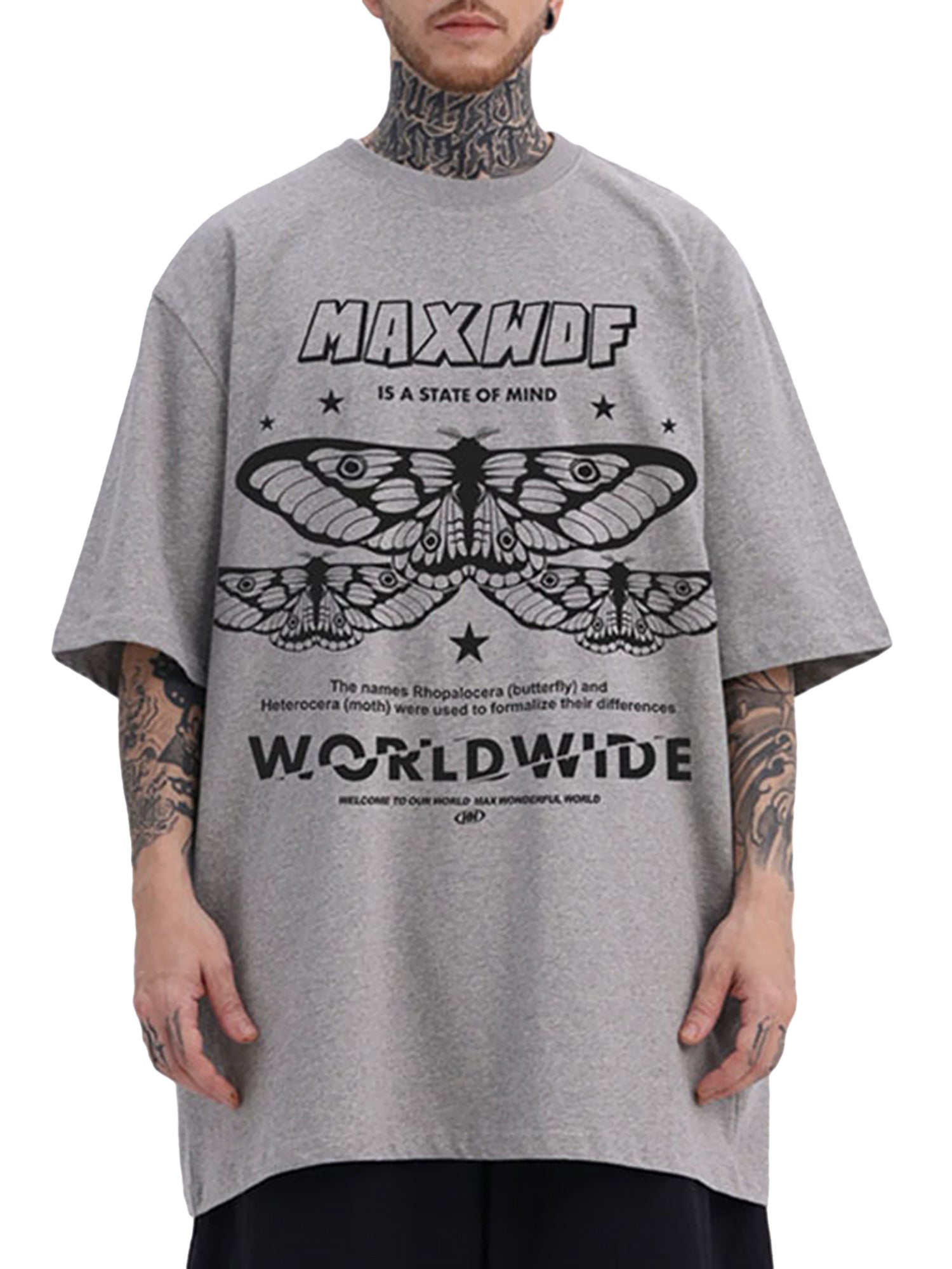 American Street Preppy Butterfly Print Oversize T-shirt