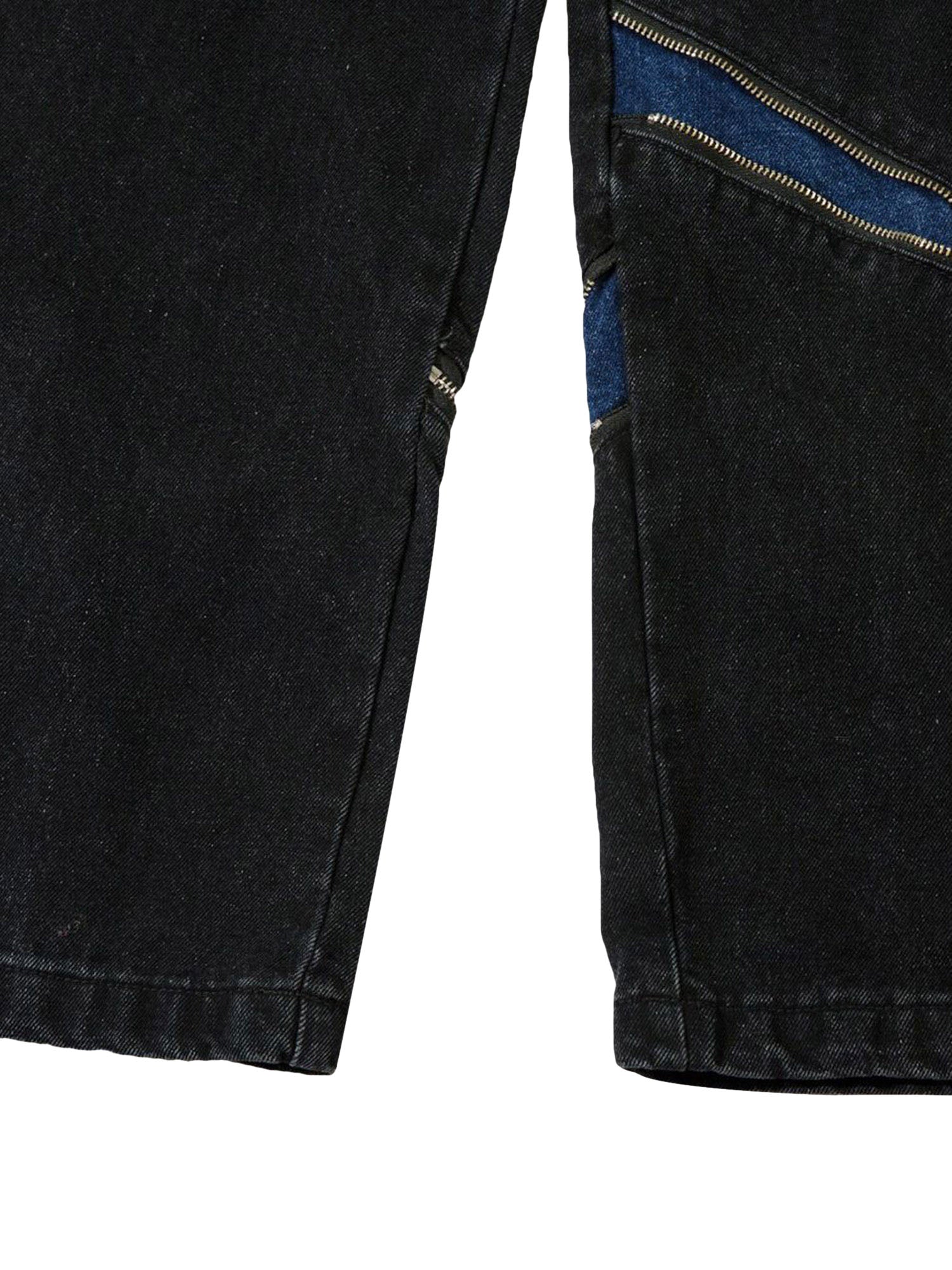 High Street Zipper Design Washed Jeans