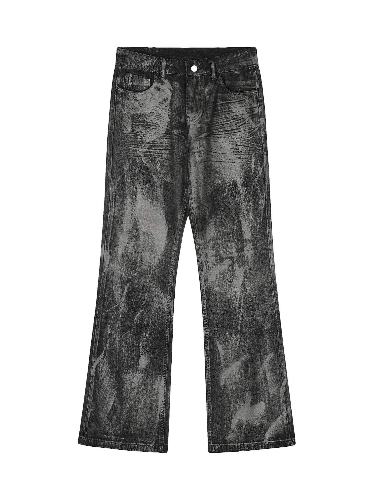 Thesupermade Heavy Washed Ink Splash Graffiti Hip-Hop Jeans