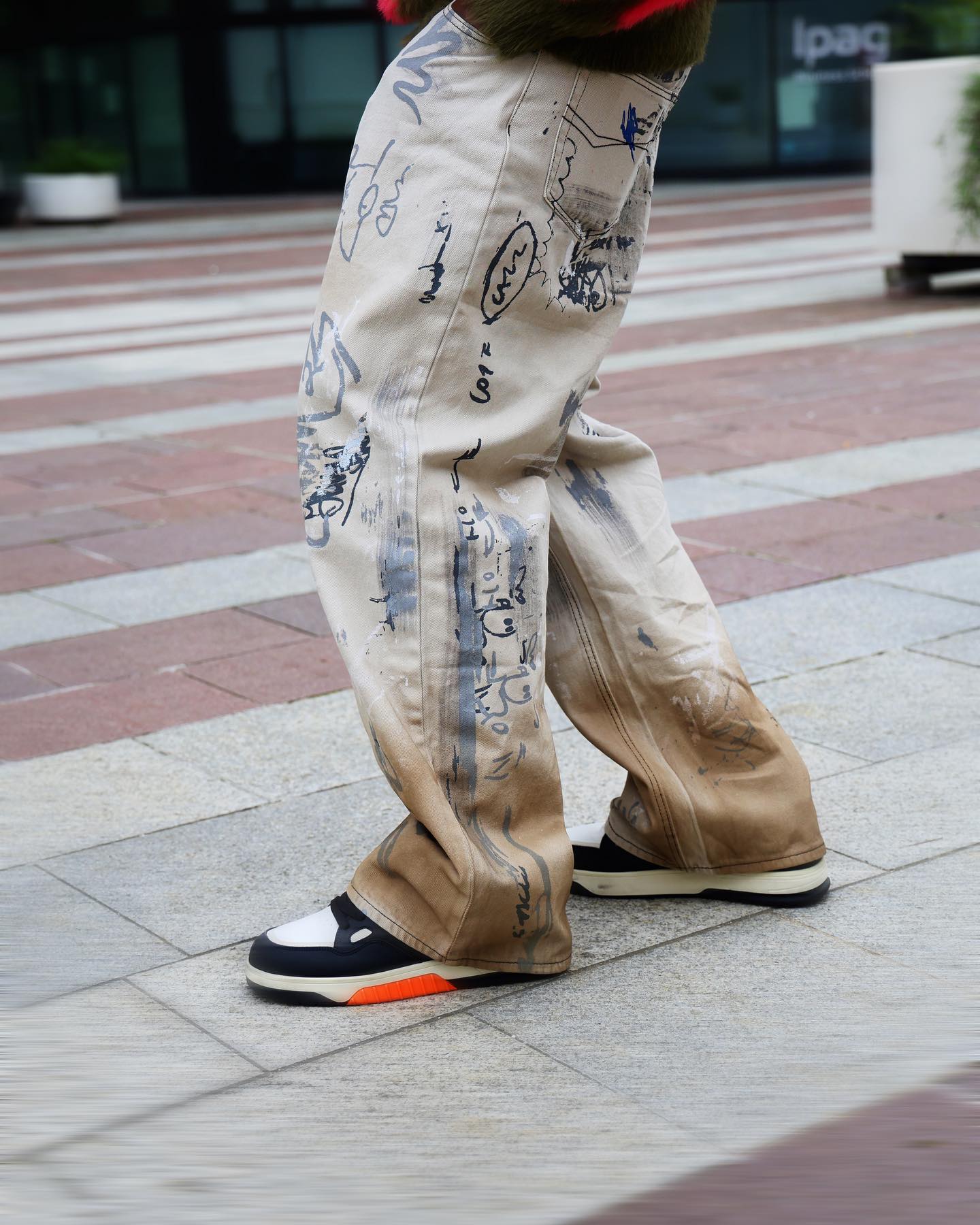 Thesupermade Hand-painted Graffiti Baggy Jeans - 1885